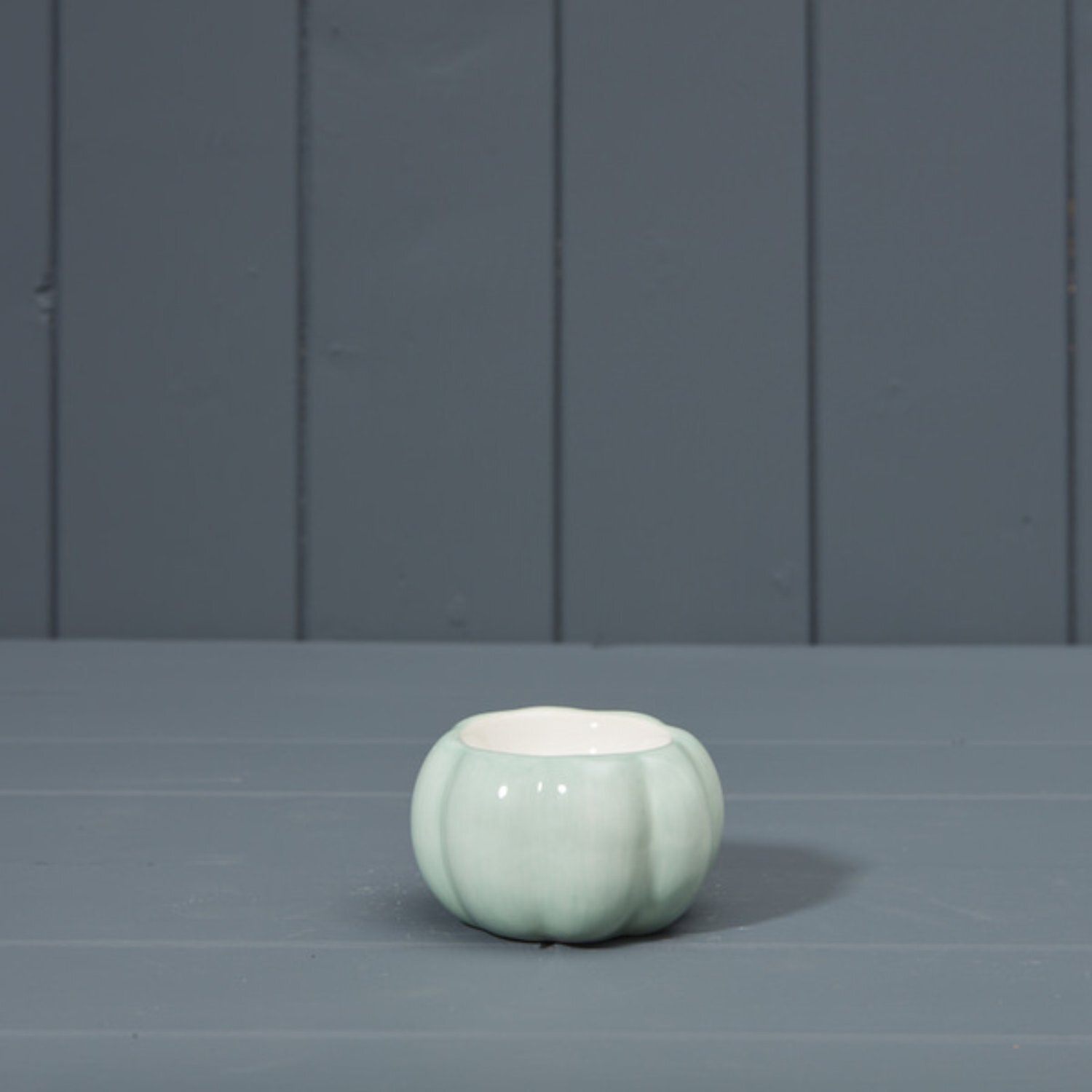  - Green Ceramic Pumpkin Tealight Holder - Image 3