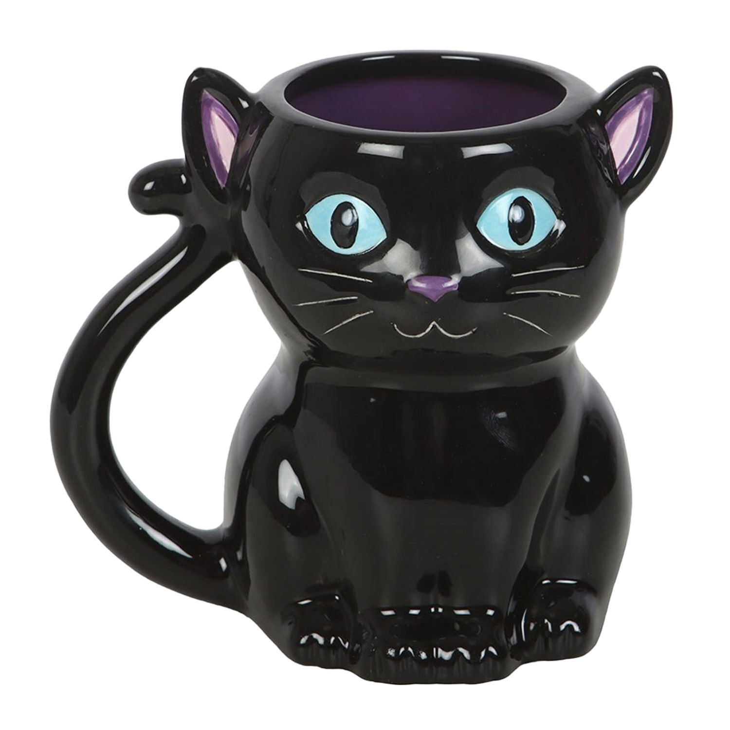 Something Different Cute And Creepy Black Cat Mug - Black