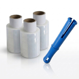 3 Rolls Clear Mini Stretch Wrap with Dispenser