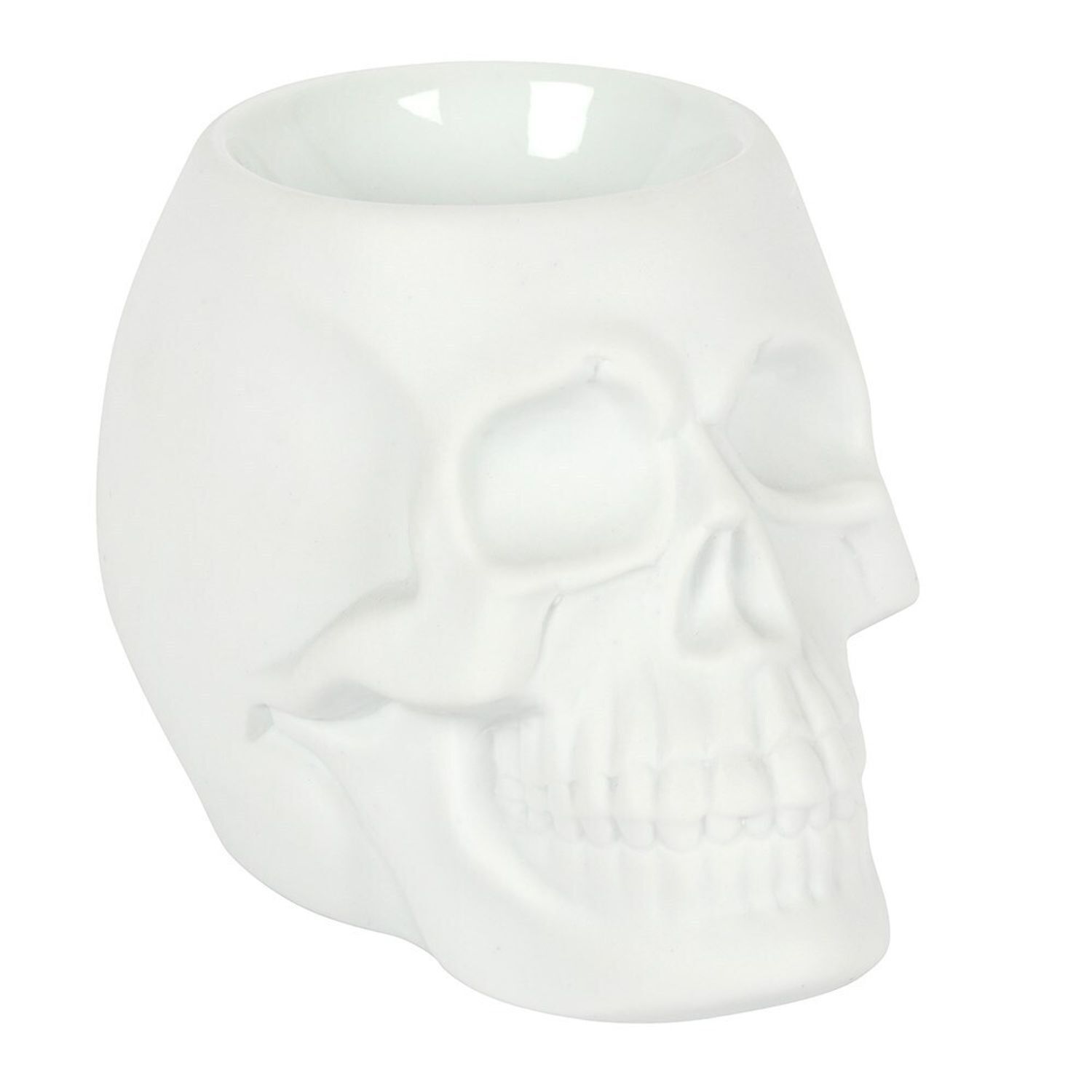 Something Different Ceramic Skull Oil Burner - Matt White / 1.0Cm