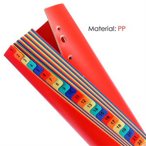 A4 Coloured Plastic 31 Part Tabbed Index Dividers - File
