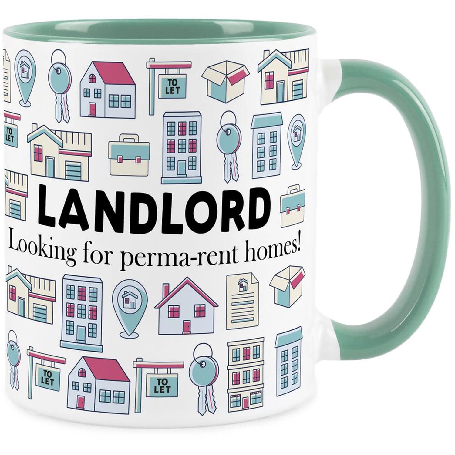 Landlord Mug - Novelty Gifts for Landlords - Tea/Coffee Turquoise Ceramic Cup - Image 2