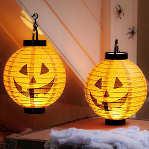 2pc Halloween Pumpkins LED Paper Lanterns