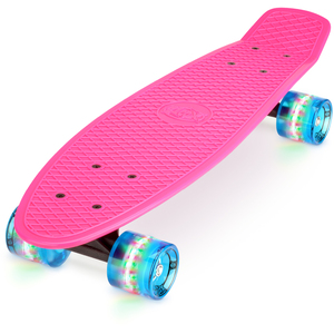 22-inch LED PP Cruiser Skateboard, Pink