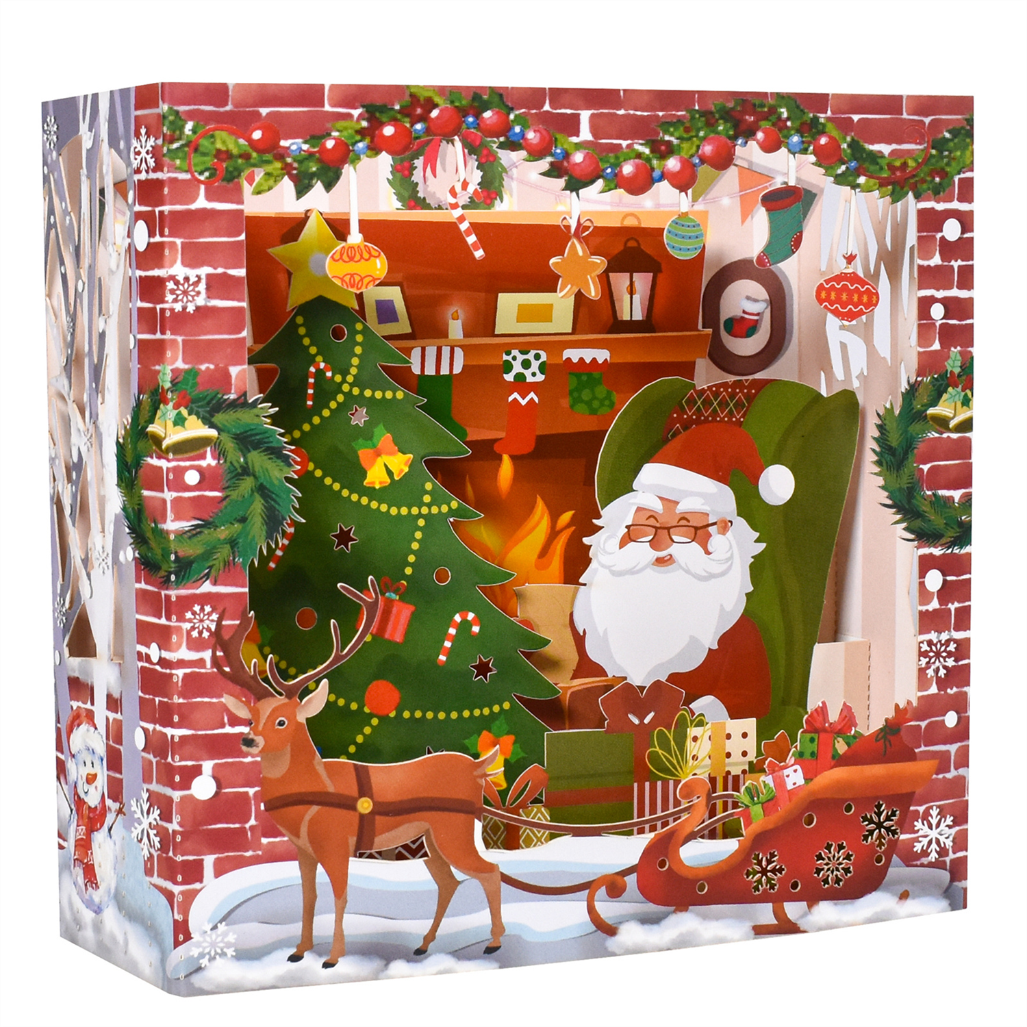 Brightfeel Festive Eve Delight Santa¿S Cozy 3D Pop Up Christmas Card - White
