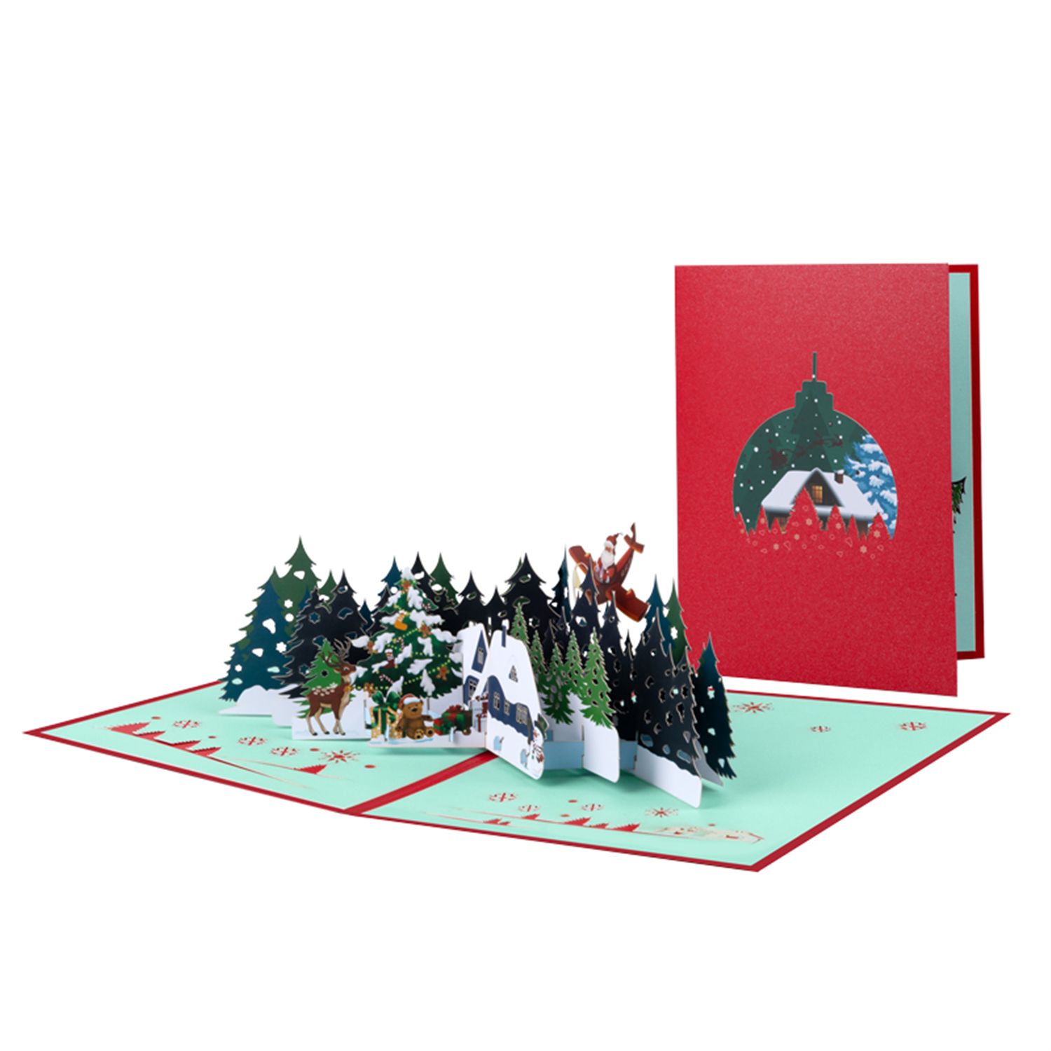  - Frost & Starlight Snowy Village Christmas Pop Up Card - Image 3