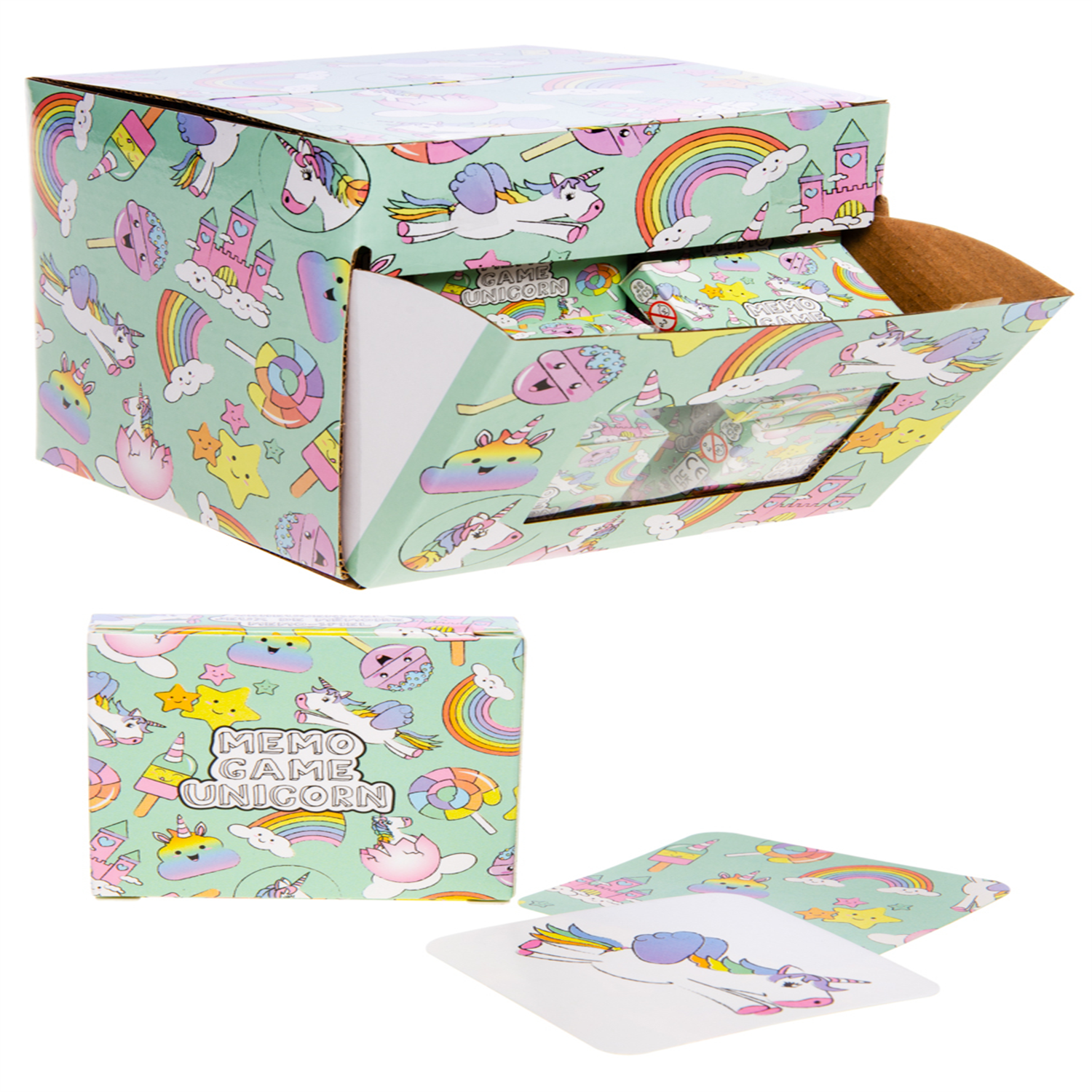  - Pack Of 12 Unicorn Mini Memory Games 28 Cards- Theme Party Bag Filller Gifts - Image 3