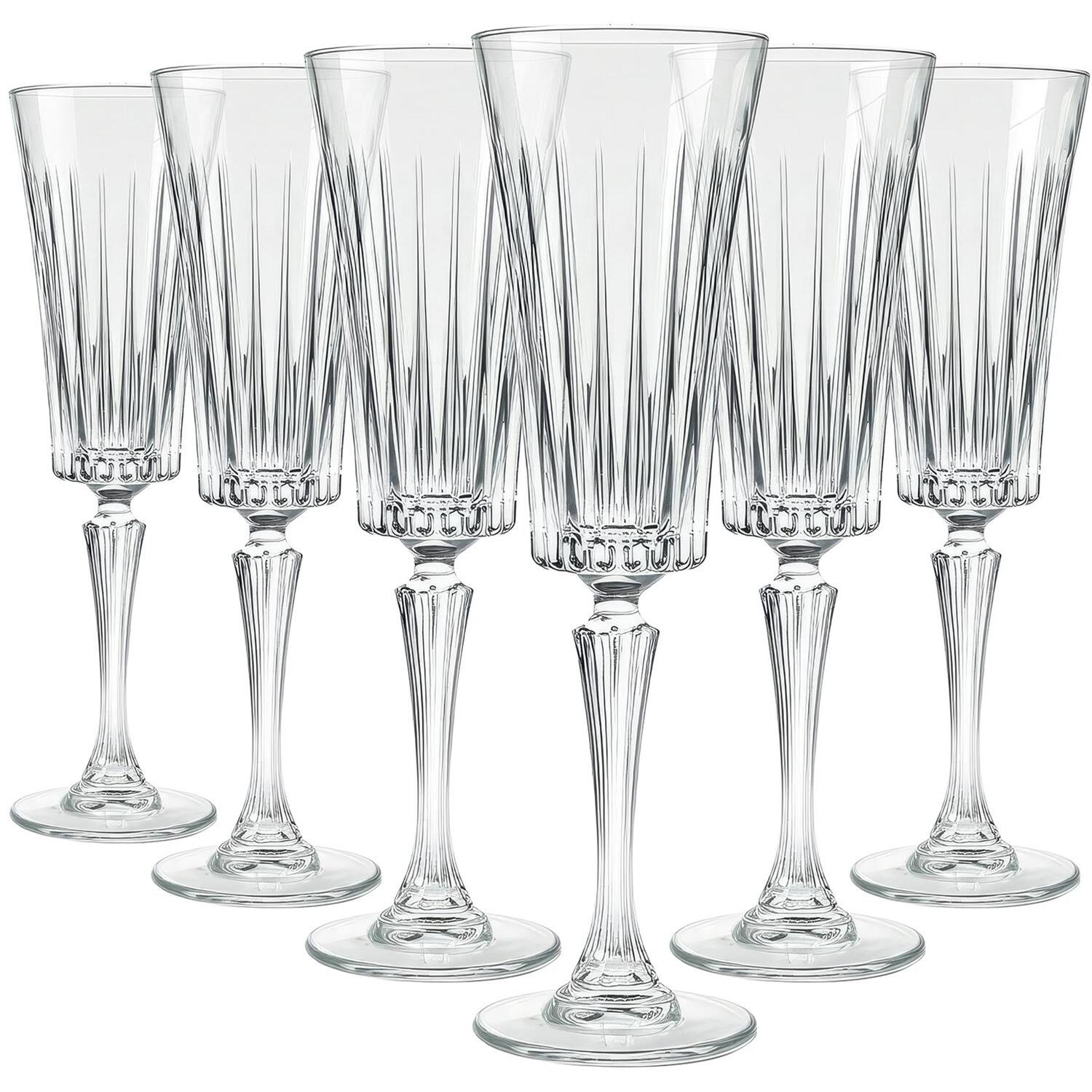 Set Of 6 Glasses Flute Spumante TIMELESS 21 Cl In Eco Cristallo RCR Cristalleria - Image 9