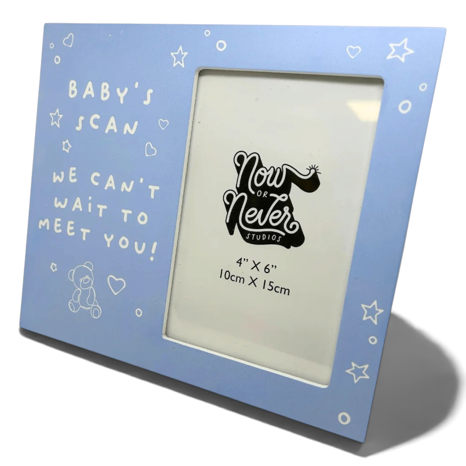 Widdop Gifts Blue Baby Scan Photo Frame - "We Can't Wait To Meet You" - Blue - Image 3