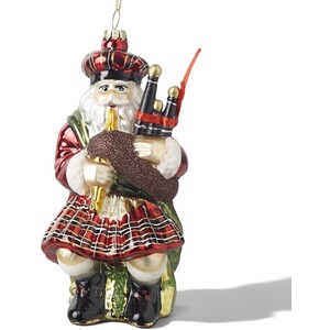 Scottish Santa with Bagpipes Christmas Tree Decoration