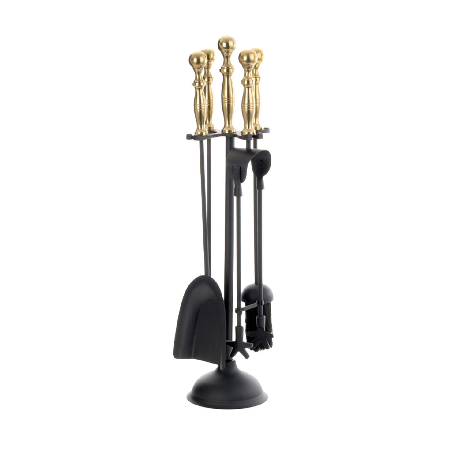 Leecroft Turn Handle Companion Set Black/Brass 25' - One Colour