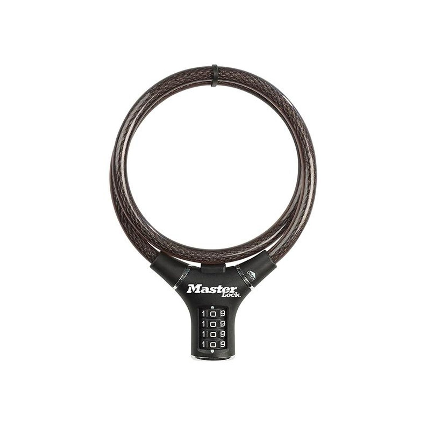 Master Lock Black Steel Rigid Combination Cable 0.9M X 12Mm - Multi Colour
