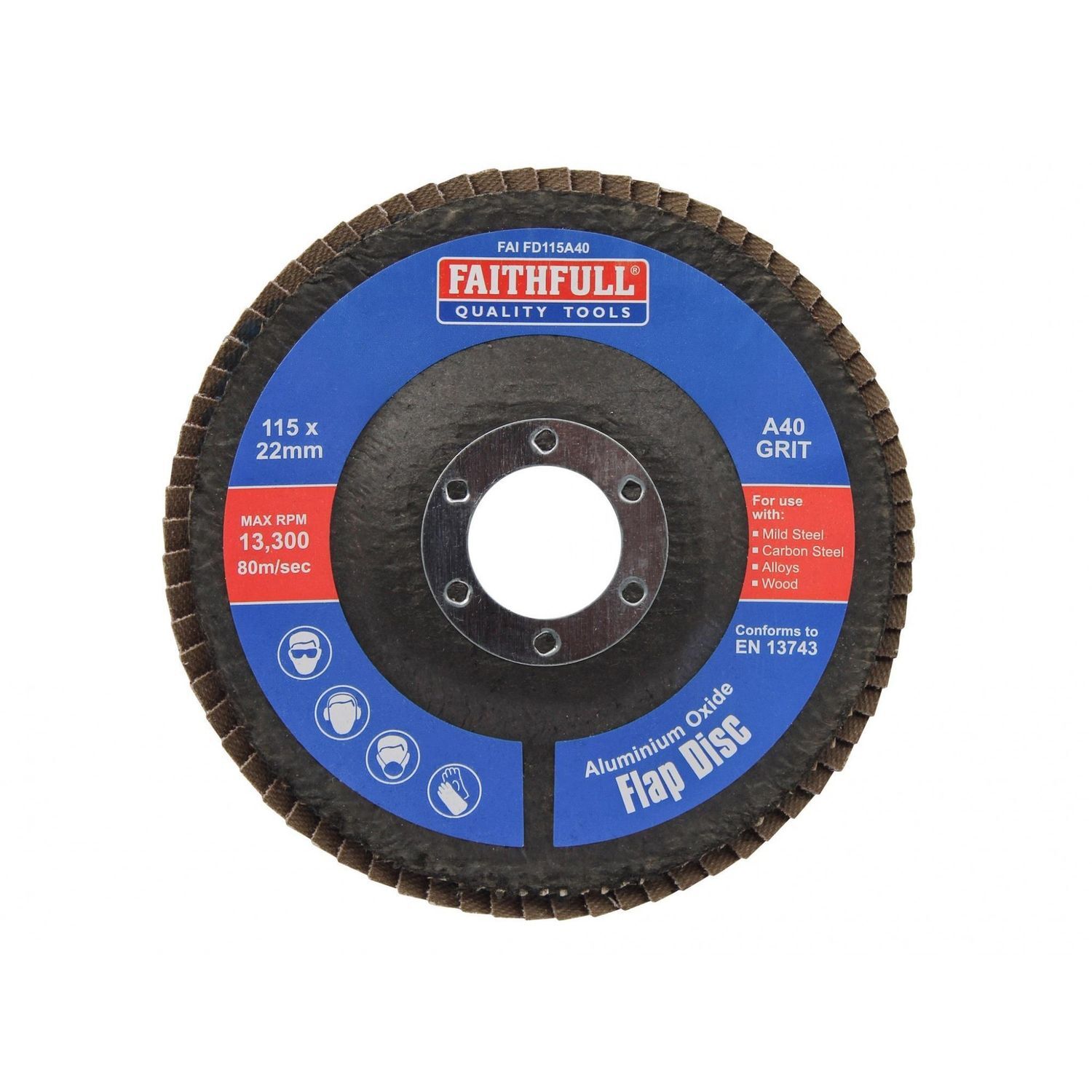 Faithfull Aluminium Oxide Flap Discs H - Multi Colour
