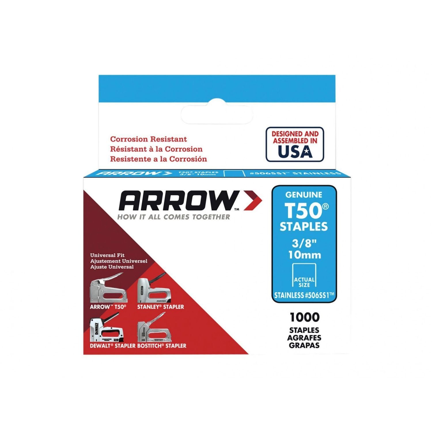 Arrow T50 Stainless Steel Staples A - Multi Colour