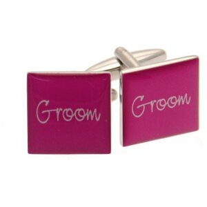 Groom Pink Square Cufflinks Wedding Gifts