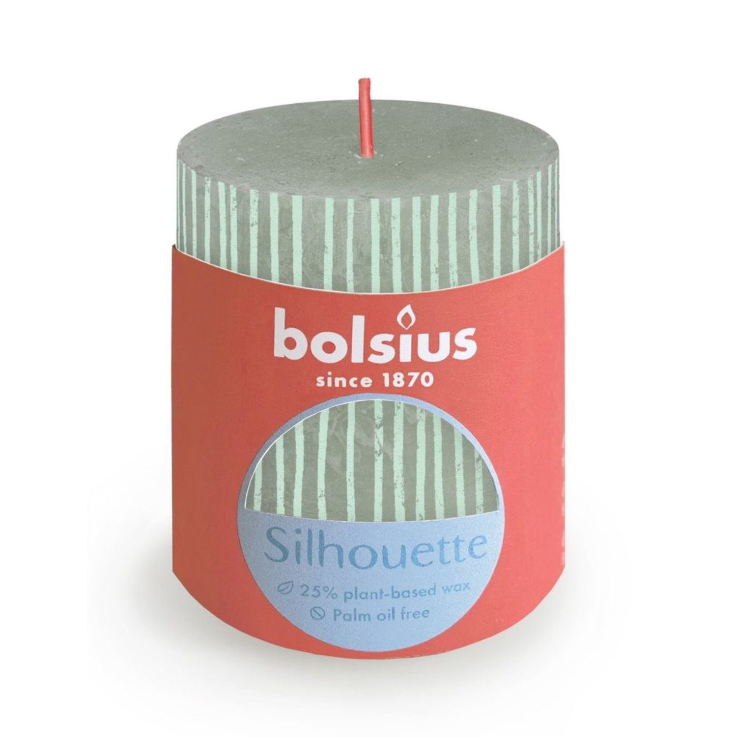 Kdmd Unisex Jade Green Bolsius Rustic Silhouette Pillar Candle 80 X 68Mm - Image 2