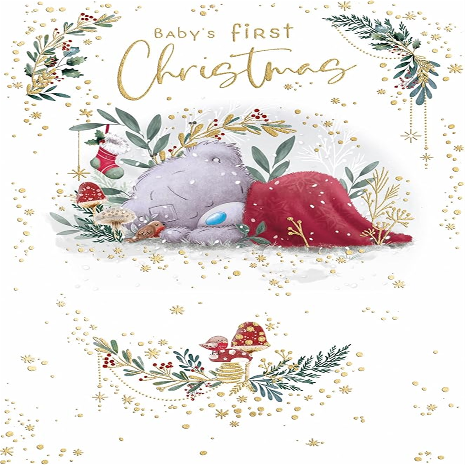 Me To You Cute Tiny Tatty Teddy Christmas Card Baby's First Christmas 5x8ins - Official Collection - Image 3