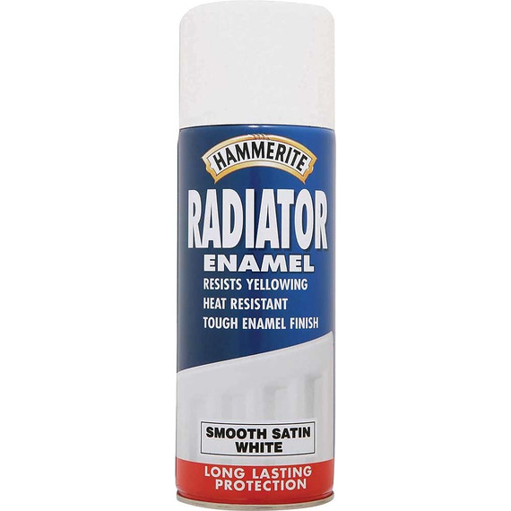 Hammerite Radiator Enamel Aerosol Satin 400ml White