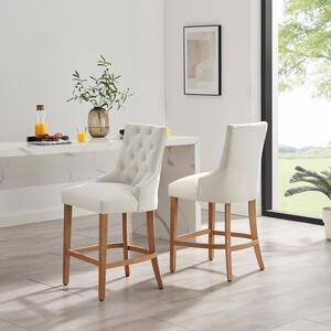 Belgravia Fabric Bar Chairs Wood Effect Legs Set of 2