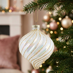 Iridescent Ivory Swirl Bauble