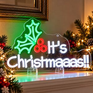 Neon Effect Sign Its Christmaaas!! Light Up LED Decoration