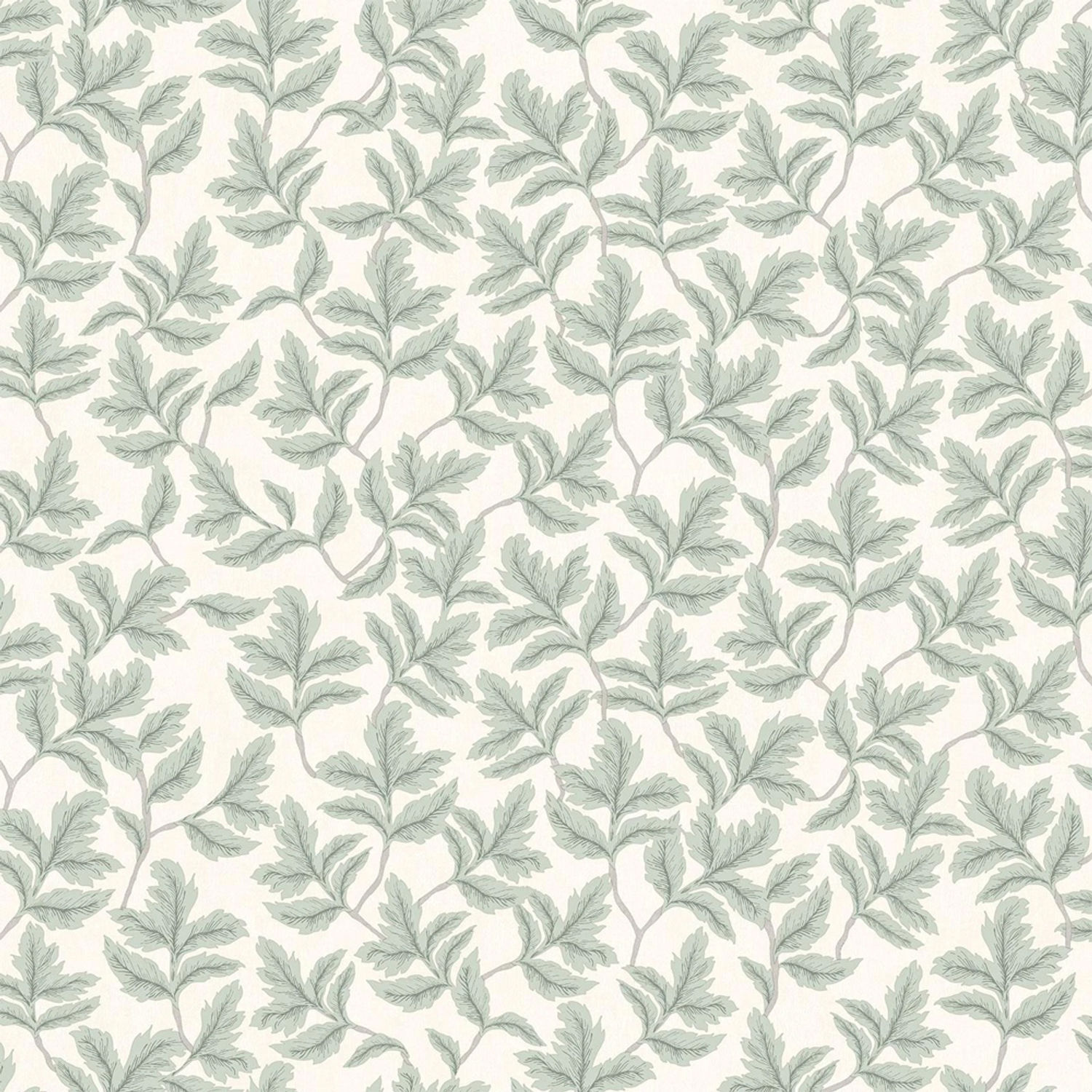 World Of Wallpaper Arts & Crafts Leaf Wallpaper - Sage Green/Cream
