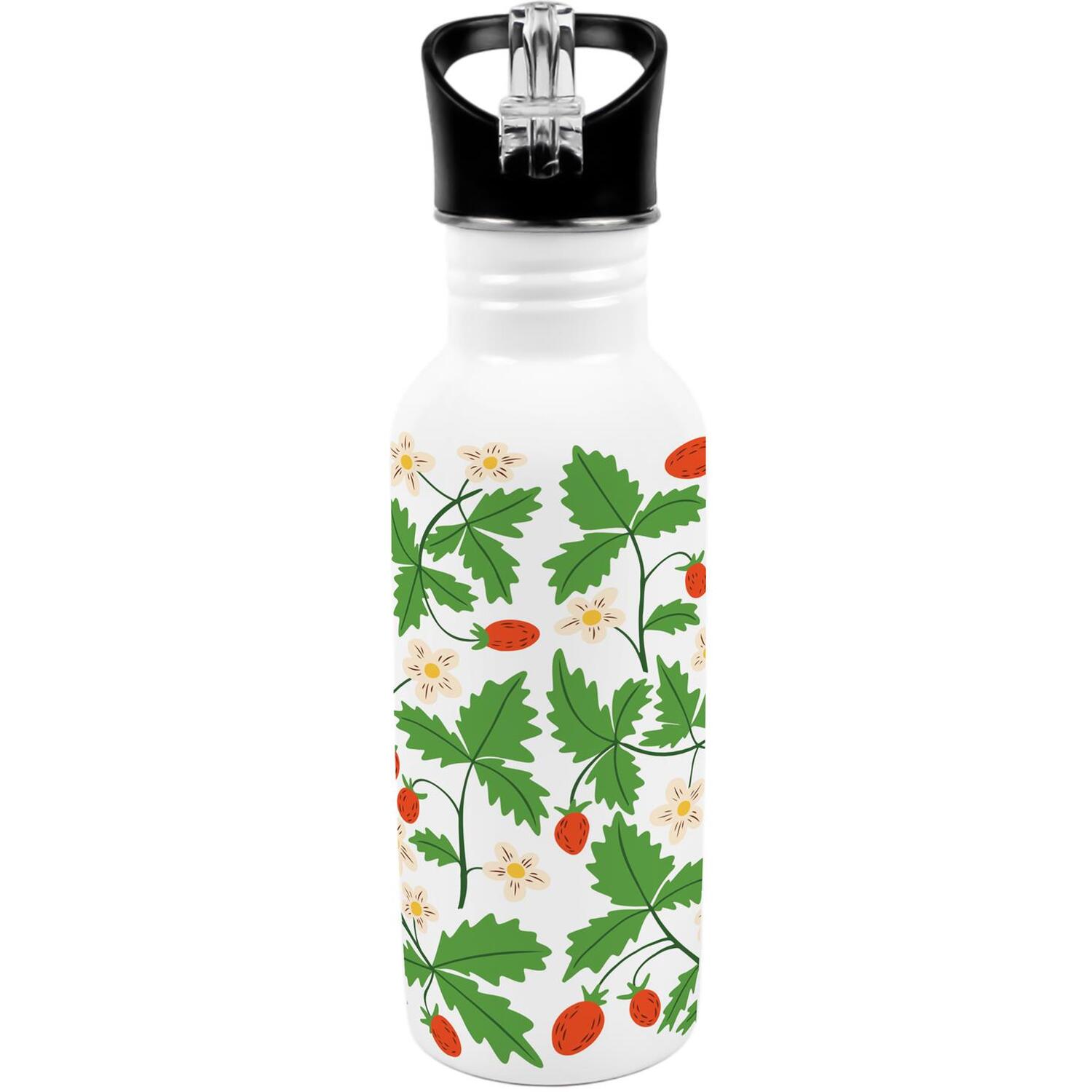 Purely Home Poster Strawberries Metal Canteen Water Bottle - Red