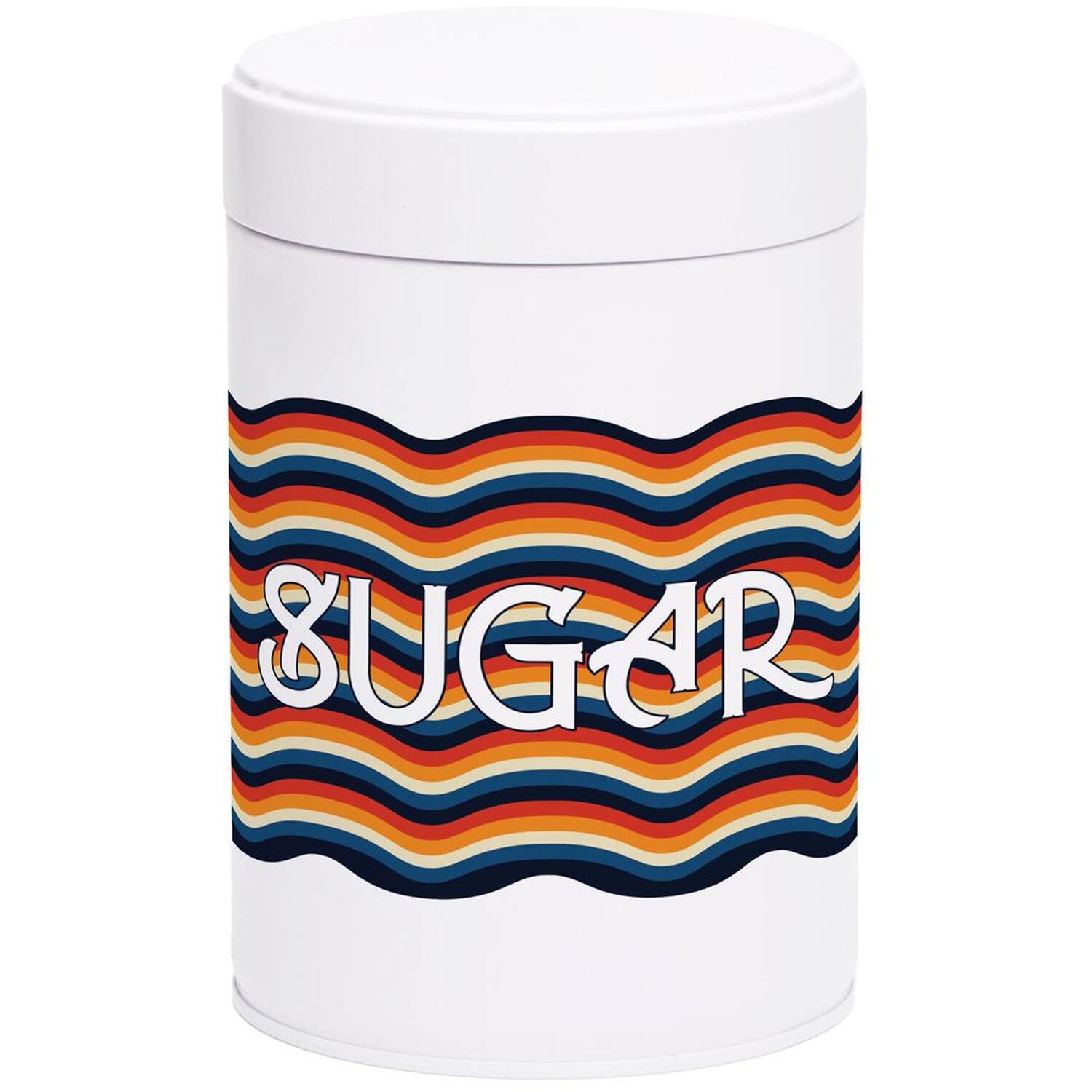 Purely Home Retro Waves Twist-Lid Kitchen Canister - Sugar