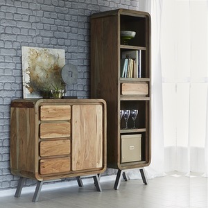 Retro Metal and Wood Medium Sideboard