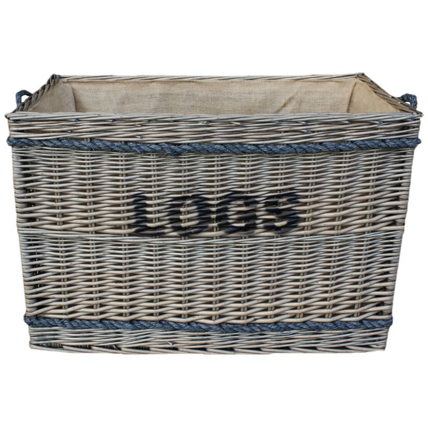 Red Hamper Jumbo Wicker Rope Handle Log Basket - Brown