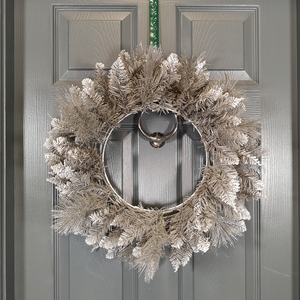Snow Tipped Silver Christmas Glitter Door Wreath Decoration