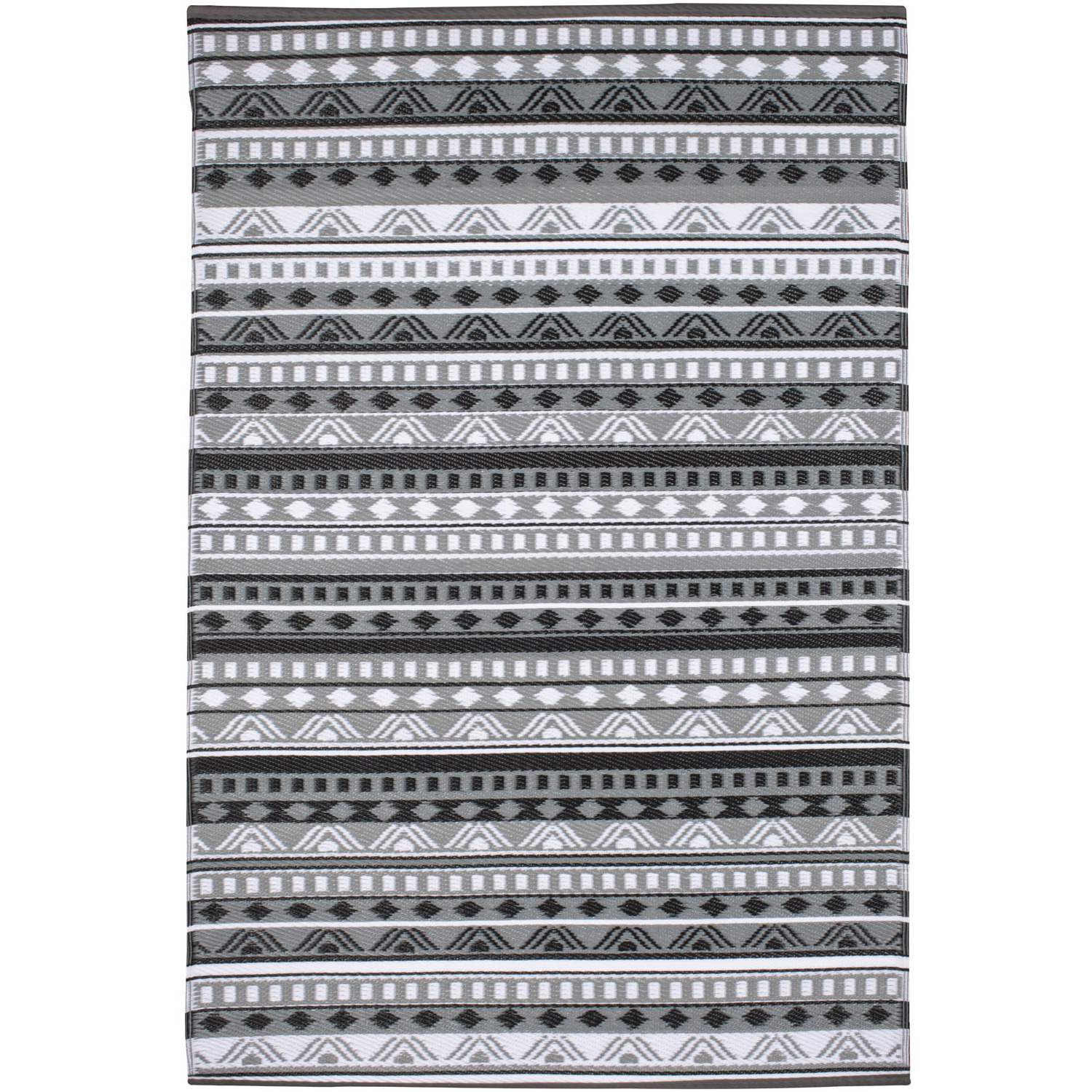 Verna Microfiber Rug Plastic Outdoor Rug Verna Black Grey