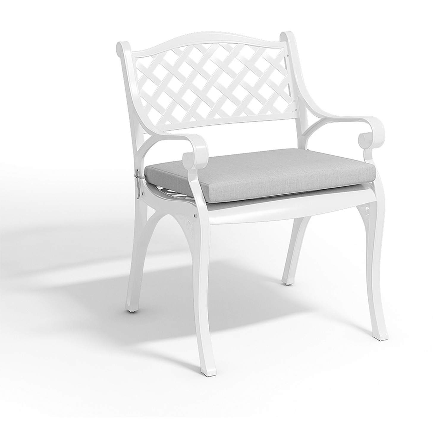 Set Of Two Garden Chairs With Mesh Backrests And Cushions - Beige