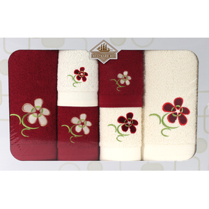 6 Piece Floral Boxed Towel Set