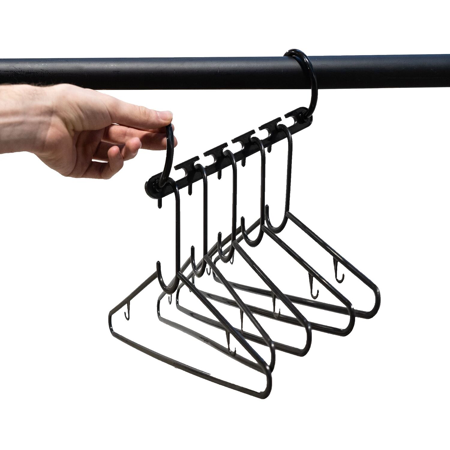 Image of Pack of 20 Space Saving Hangers - Black