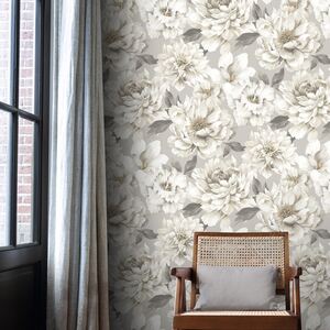 Rasch Design Library Grey Stork Heron Greige Natural Birds Nature Wallpaper