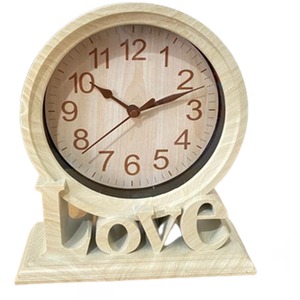 Table Clock Vintage Love Non Ticking Desk Clock Retro Mantel Clocks Cream