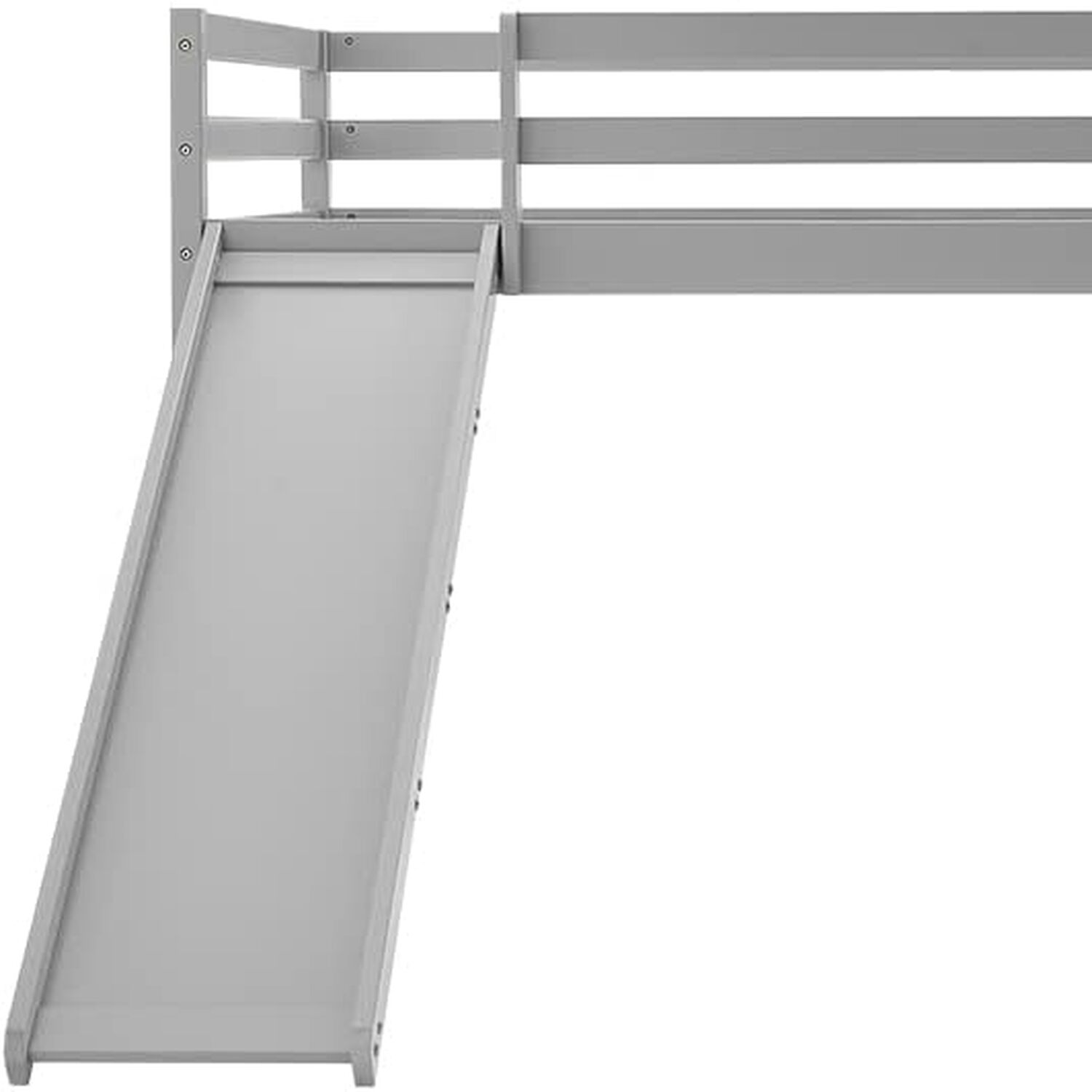 Kids Pine Mid-sleeper Bed With Slide - Grey