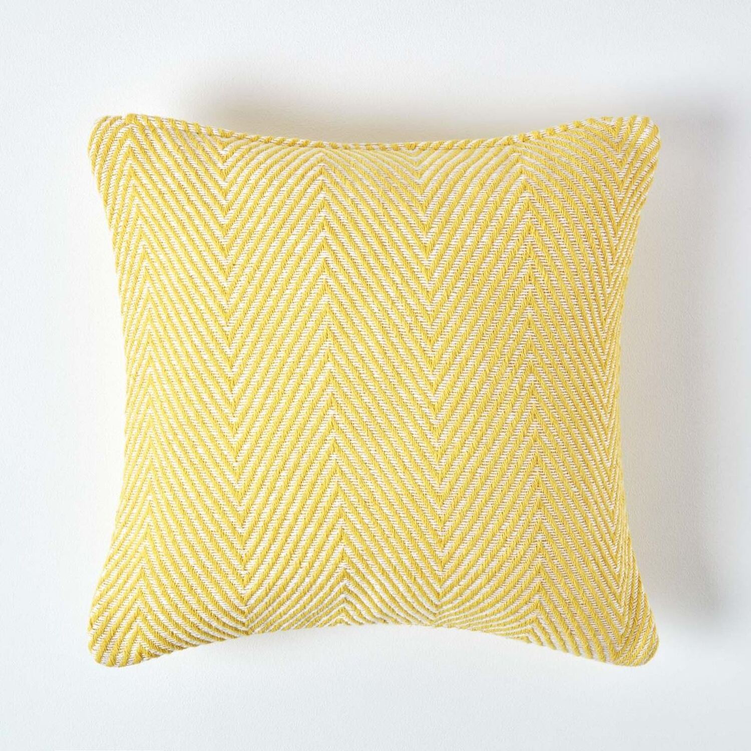 thumbnail image 2 of Kibui Chevron Cushion Cover – 45x45cm, 100% Cotton, Light Grey & Green, Zip Closure 2 of 6