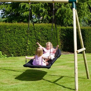 Wooden Single Swing Set with Boat Swing - Boat