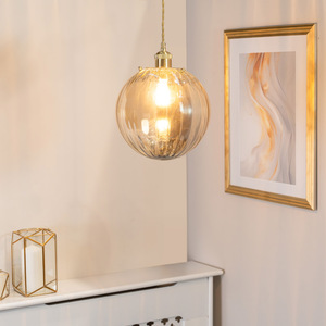 Chessy Ribbed Glass Globe Easy Fit Lamp Shade