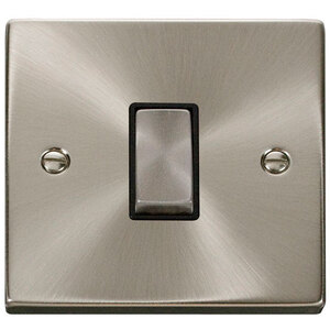 Satin  Brushed Chrome 10A 1 Gang Intermediate Ingot Light Switch