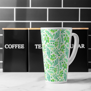 Mixed Green Leaves Latte Mug