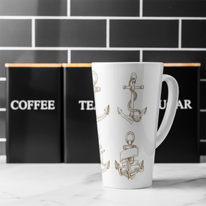 Drawn Anchors Latte Mug