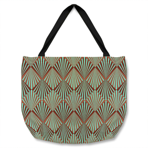 Green Geometric Rays Tote bag