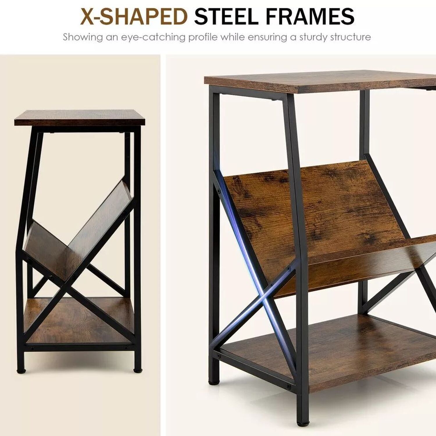 Bedside Table with Book Shelf