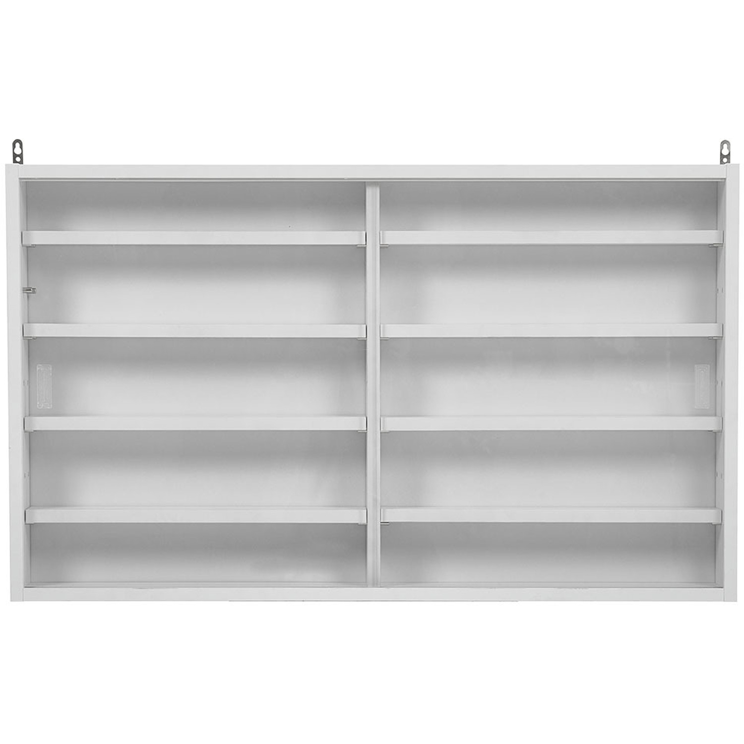 Wall-mounted Display Cabinet With Transparent Acrylic Sliding Doors - White