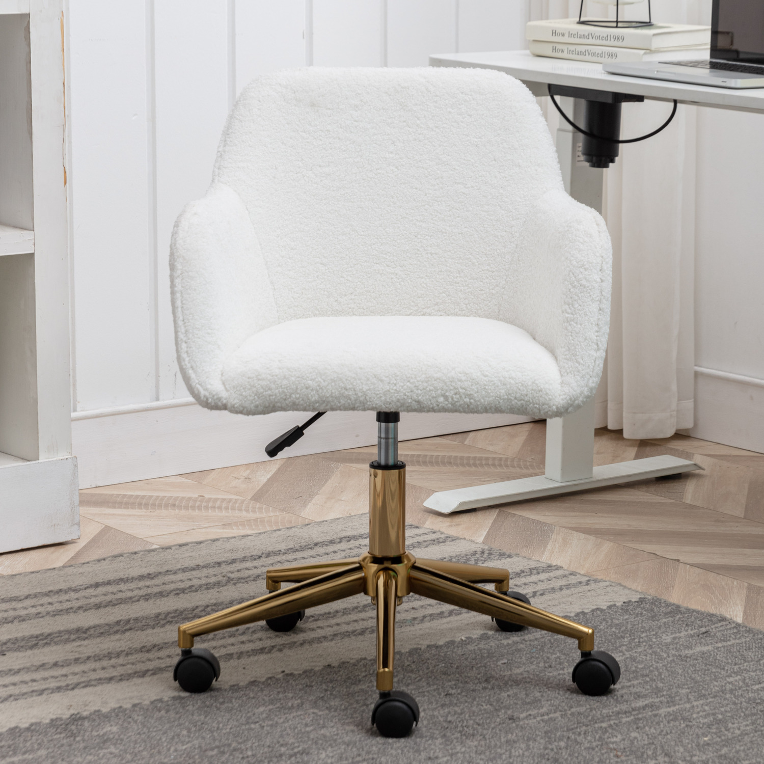 Teddy Fabric Material Adjustable Height Swivel Home Office Chair