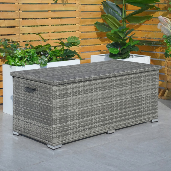 Abrihome 495L Iron Outdoor Rattan Storage Box