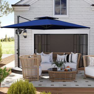 Outsunny Garden Cantilever Parasol with Weighted Base